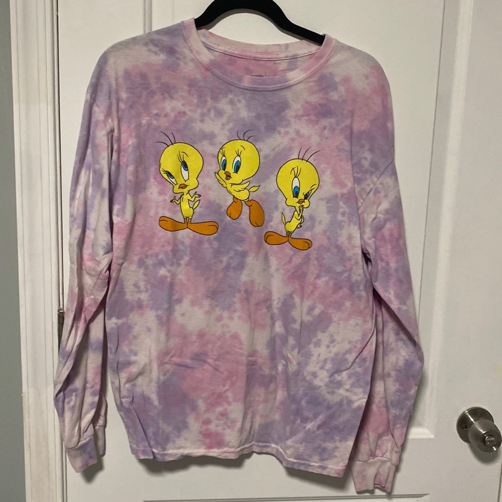 Tie dye tweety long sleeve pink and purple size XL